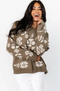 Clearance Baltic Born Elsa Sweater | Olive + Off White Olive+OffWhite