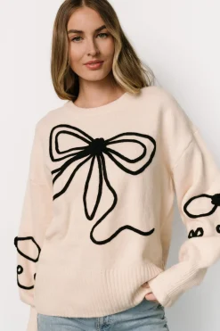 Clearance Baltic Born Elsie Ribbon Sweater | Cream + Black Cream+Black