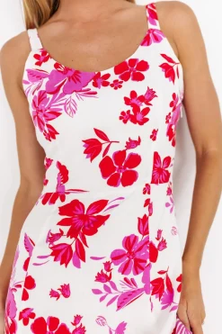 Sale Baltic Born Emaline Open Back Maxi Dress | White + Pink Floral White+PinkFloral