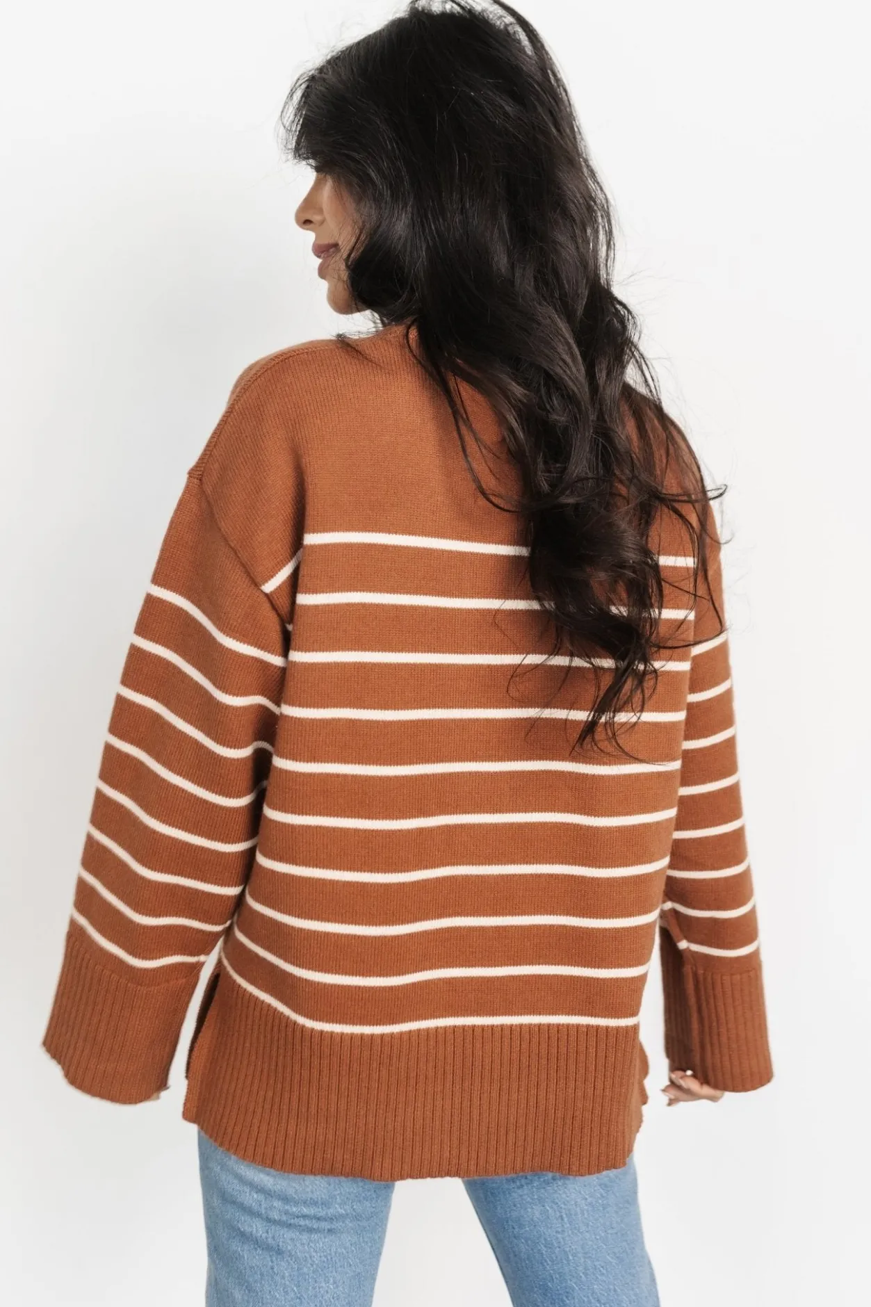 Online Baltic Born Emerson Stripe Knit Sweater | Dark Camel + Ivory DarkCamel+Ivory