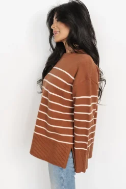 Online Baltic Born Emerson Stripe Knit Sweater | Dark Camel + Ivory DarkCamel+Ivory