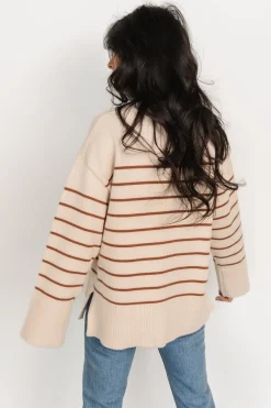 Fashion Baltic Born Emerson Stripe Knit Sweater | Beige + Camel Beige+Camel