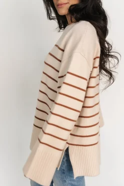 Fashion Baltic Born Emerson Stripe Knit Sweater | Beige + Camel Beige+Camel