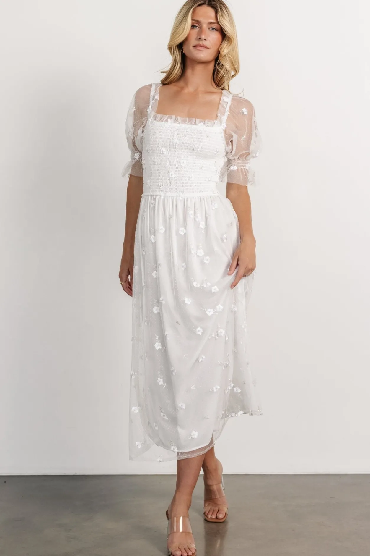 Outlet Baltic Born Emilia Embroidered Dress | Off White OffWhite