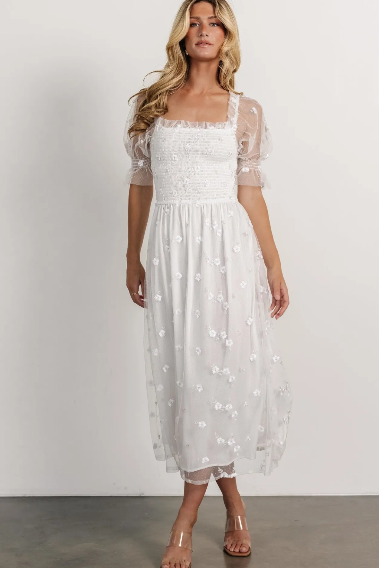 Outlet Baltic Born Emilia Embroidered Dress | Off White OffWhite
