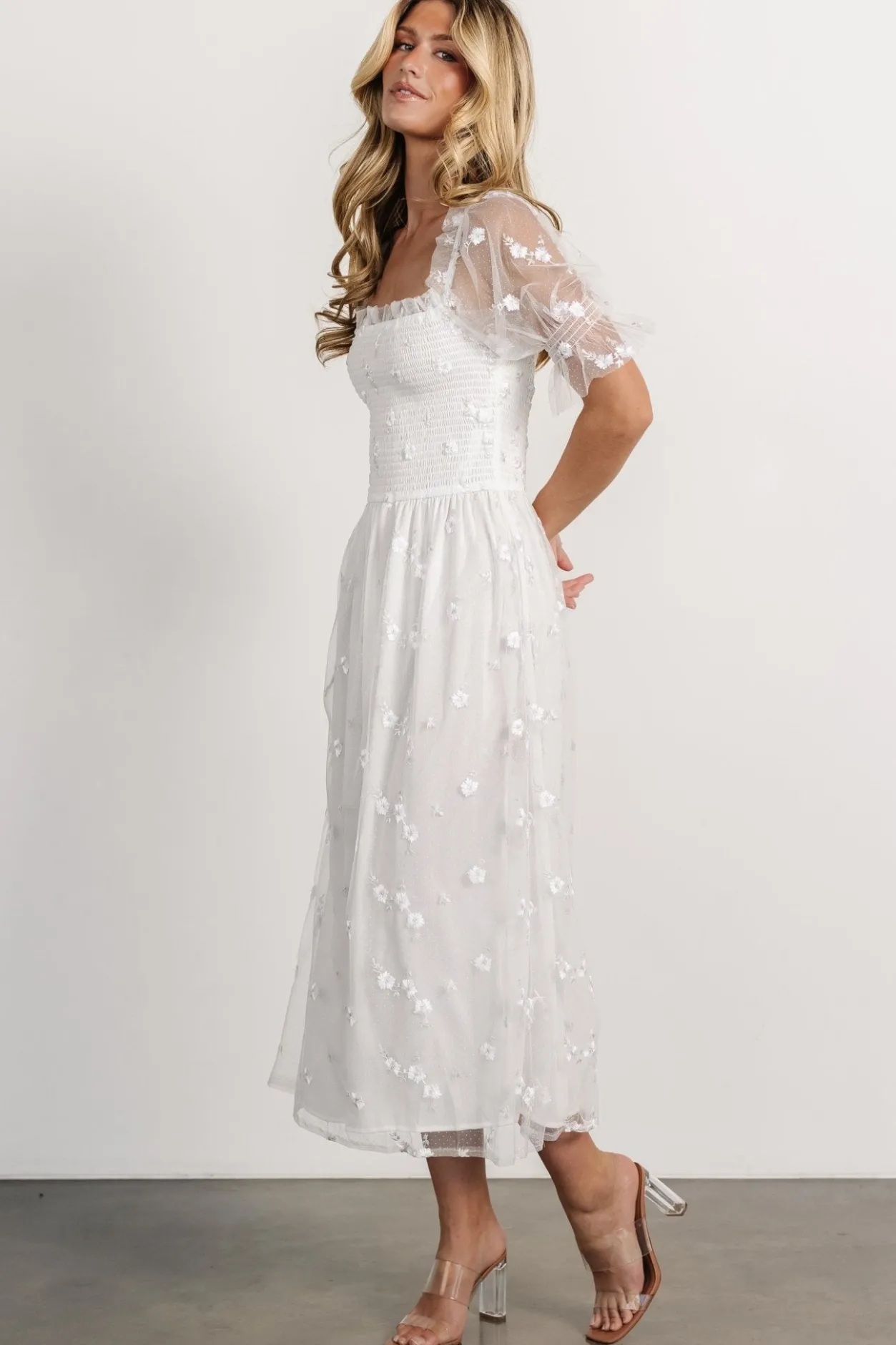 Outlet Baltic Born Emilia Embroidered Dress | Off White OffWhite