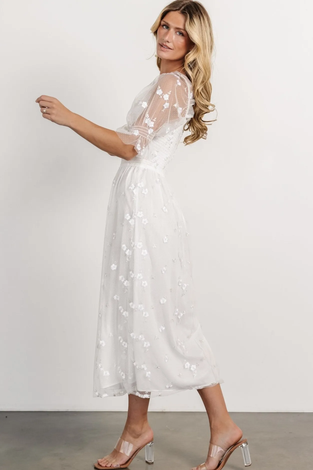 Outlet Baltic Born Emilia Embroidered Dress | Off White OffWhite