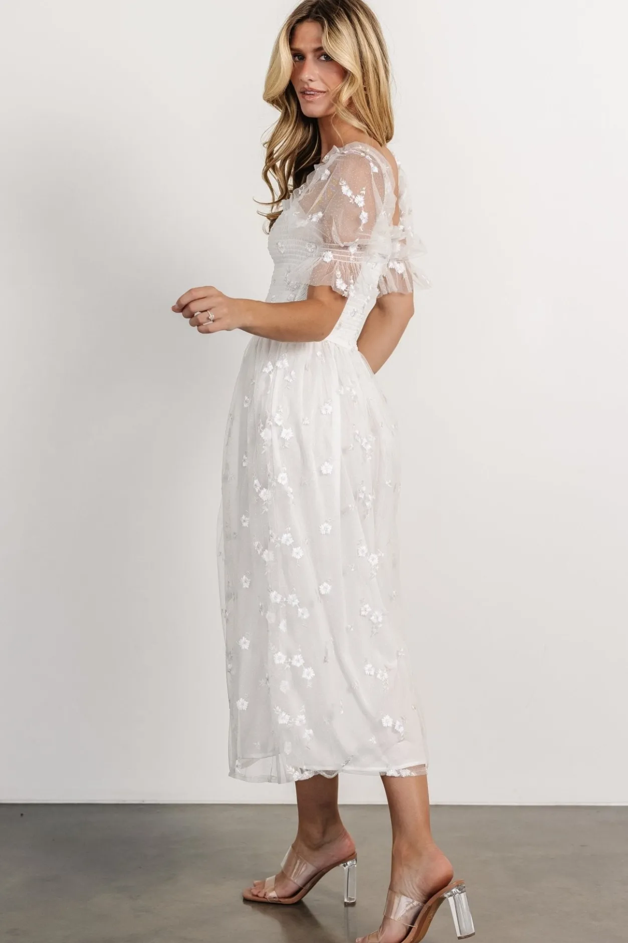 Outlet Baltic Born Emilia Embroidered Dress | Off White OffWhite