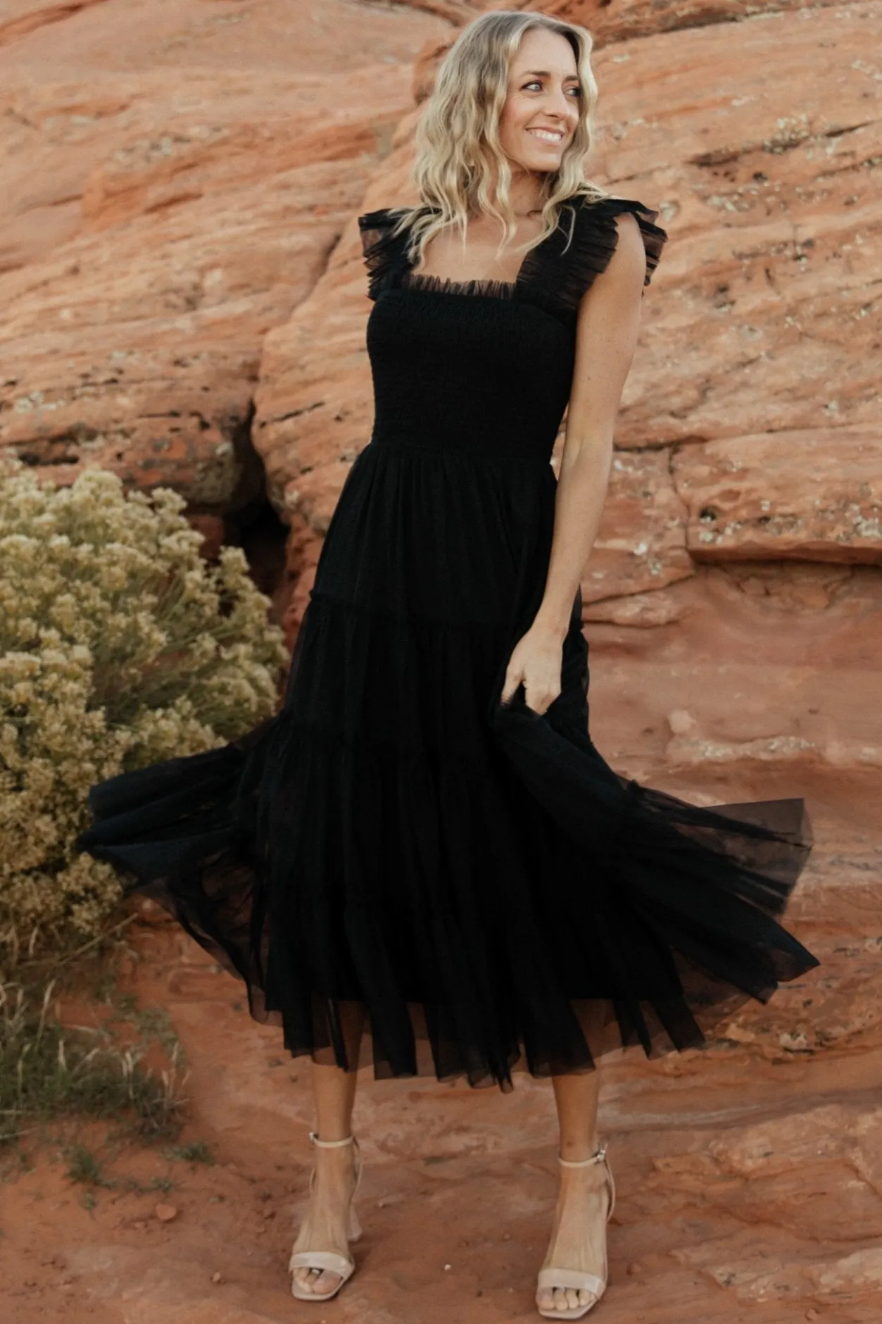 Outlet Baltic Born Emma Smocked Tulle Dress | Black