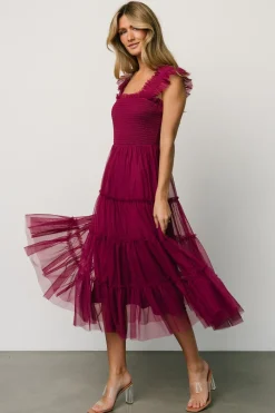 Discount Baltic Born Emma Smocked Tulle Dress | Boysenberry