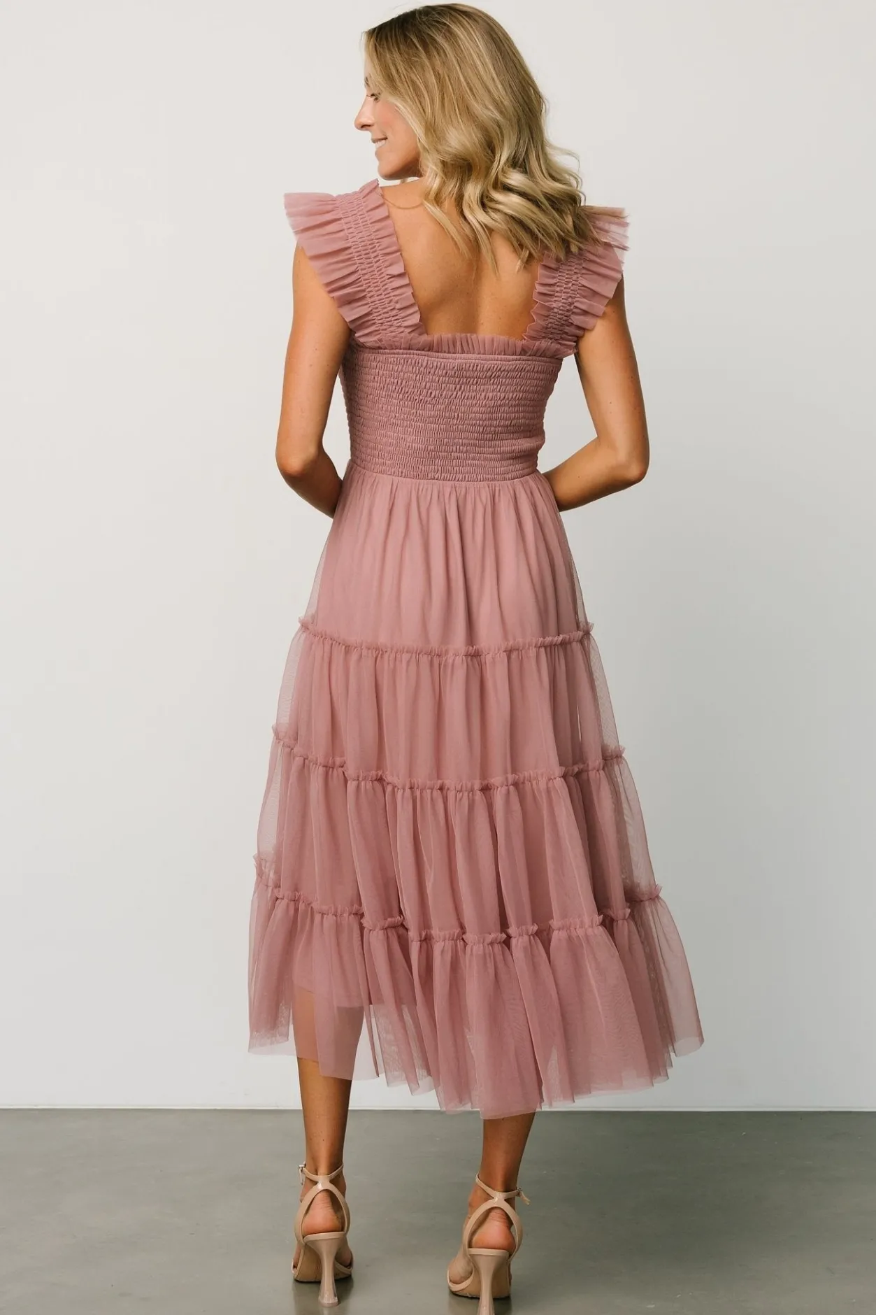 Sale Baltic Born Emma Smocked Tulle Dress | Dusty Rose DustyRose
