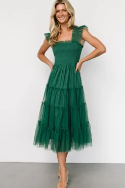 Clearance Baltic Born Emma Smocked Tulle Dress | Emerald