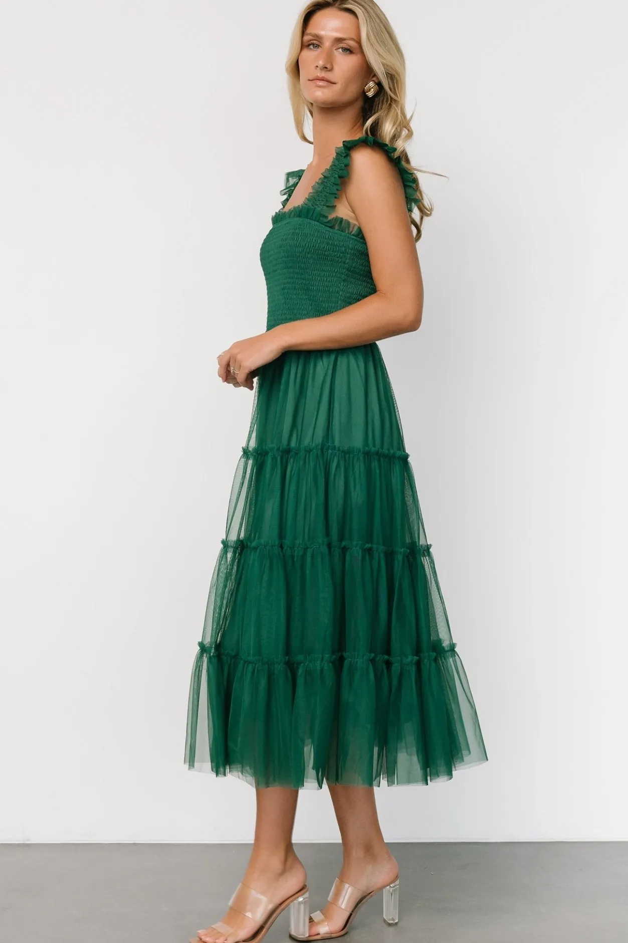 Clearance Baltic Born Emma Smocked Tulle Dress | Emerald