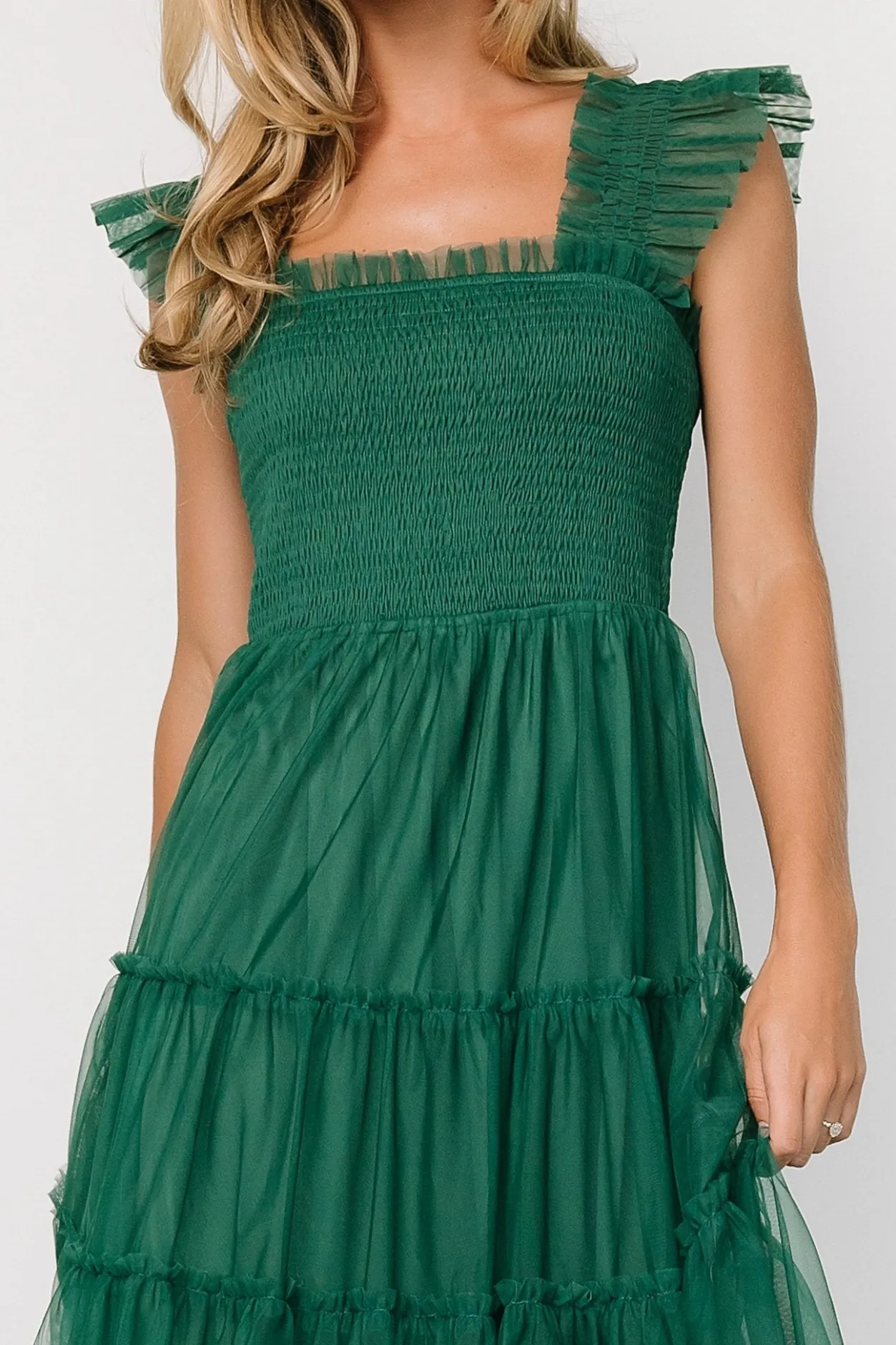 Clearance Baltic Born Emma Smocked Tulle Dress | Emerald