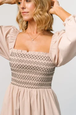 Fashion Baltic Born Emmeline Smocked Midi Dress | Natural