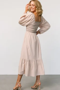 Fashion Baltic Born Emmeline Smocked Midi Dress | Natural