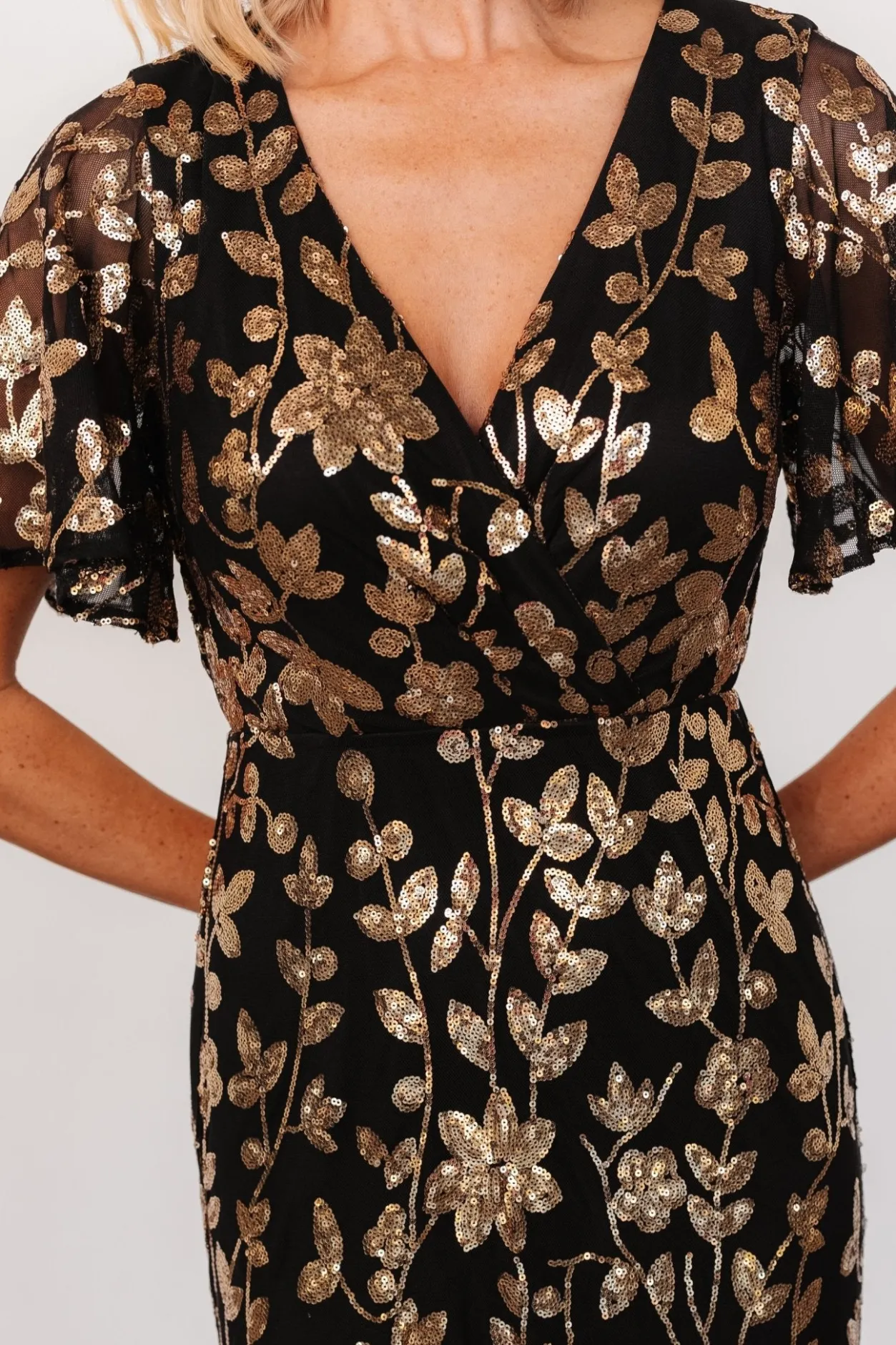 Online Baltic Born Esme Sequin Dress | Black + Gold Black+Gold