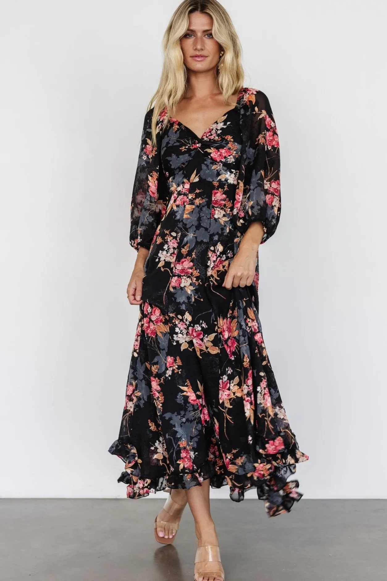 Fashion Baltic Born Estefania Maxi Dress | Black Floral BlackFloral