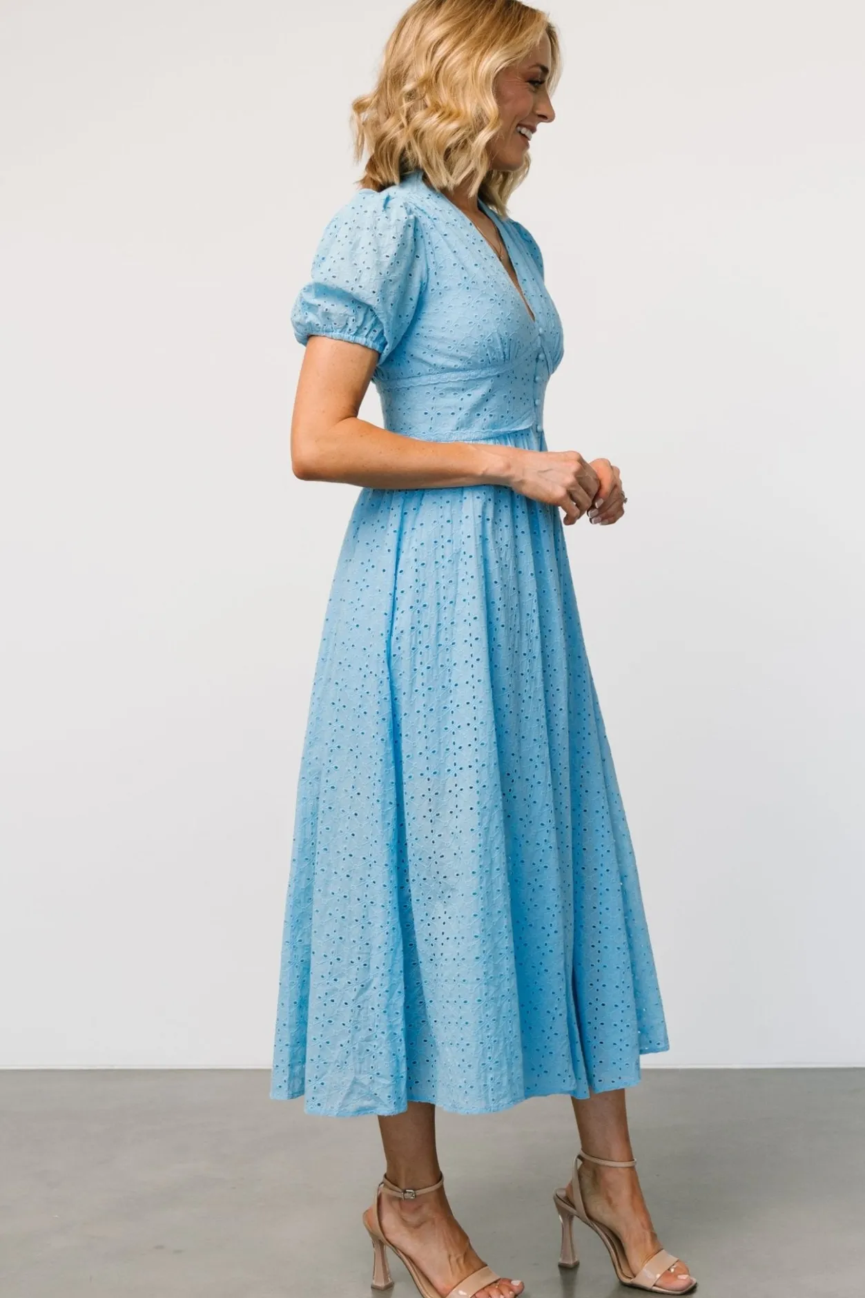 Online Baltic Born Esther Eyelet Midi Dress | Blue