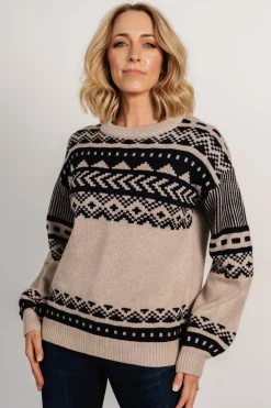 Outlet Baltic Born Eugene Sweater | Taupe + Navy Taupe+Navy