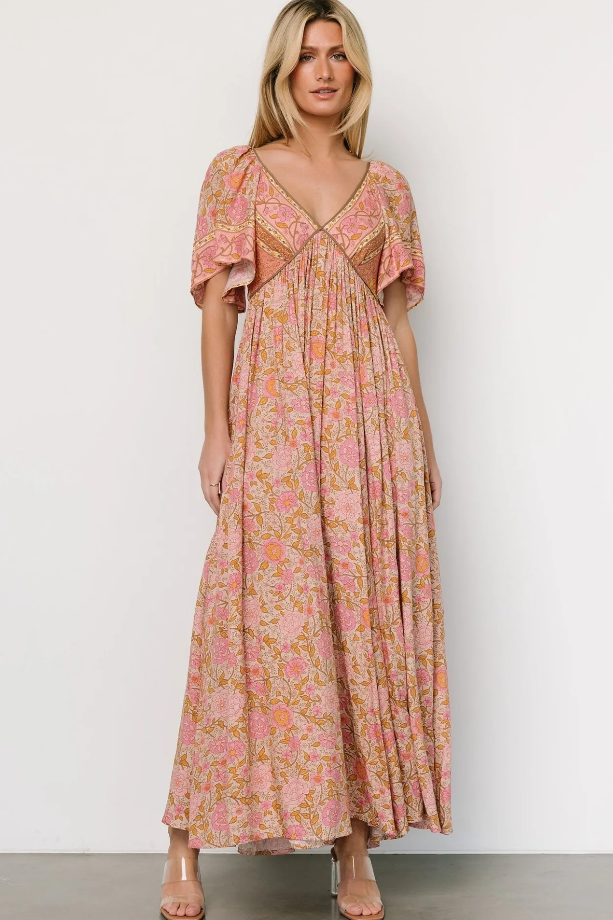 Online Baltic Born Evanthia Maxi Dress | Vintage Blush Print VintageBlushPrint