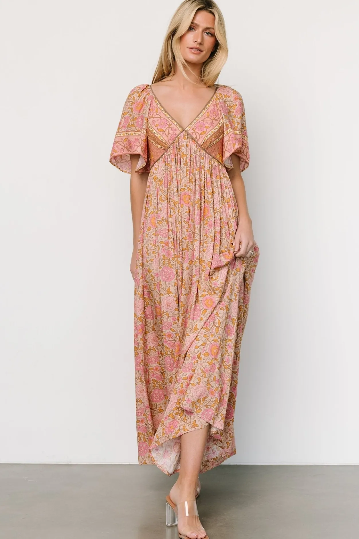 Online Baltic Born Evanthia Maxi Dress | Vintage Blush Print VintageBlushPrint