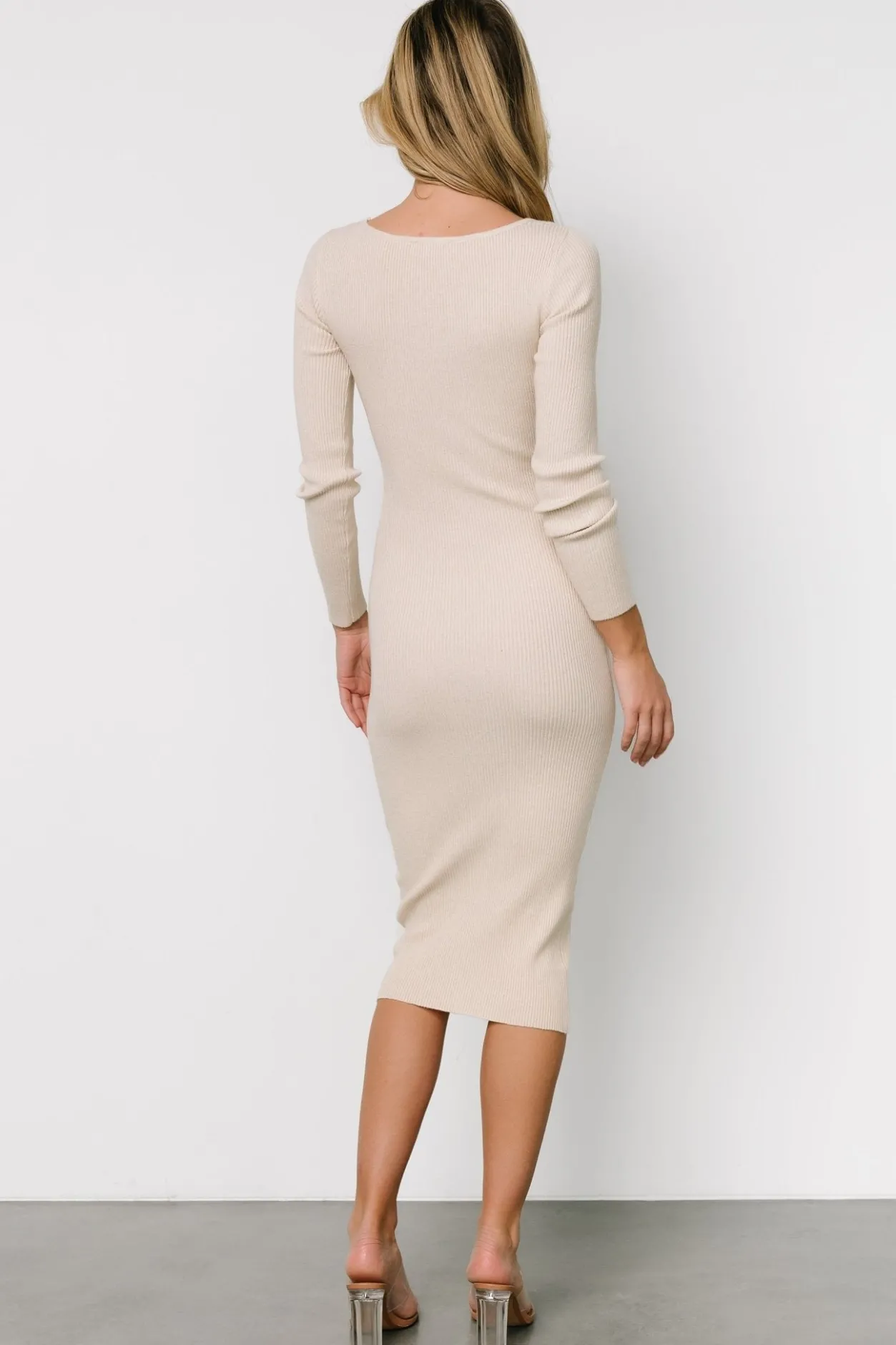 Best Baltic Born Eve Ribbed Midi Dress | Ivory