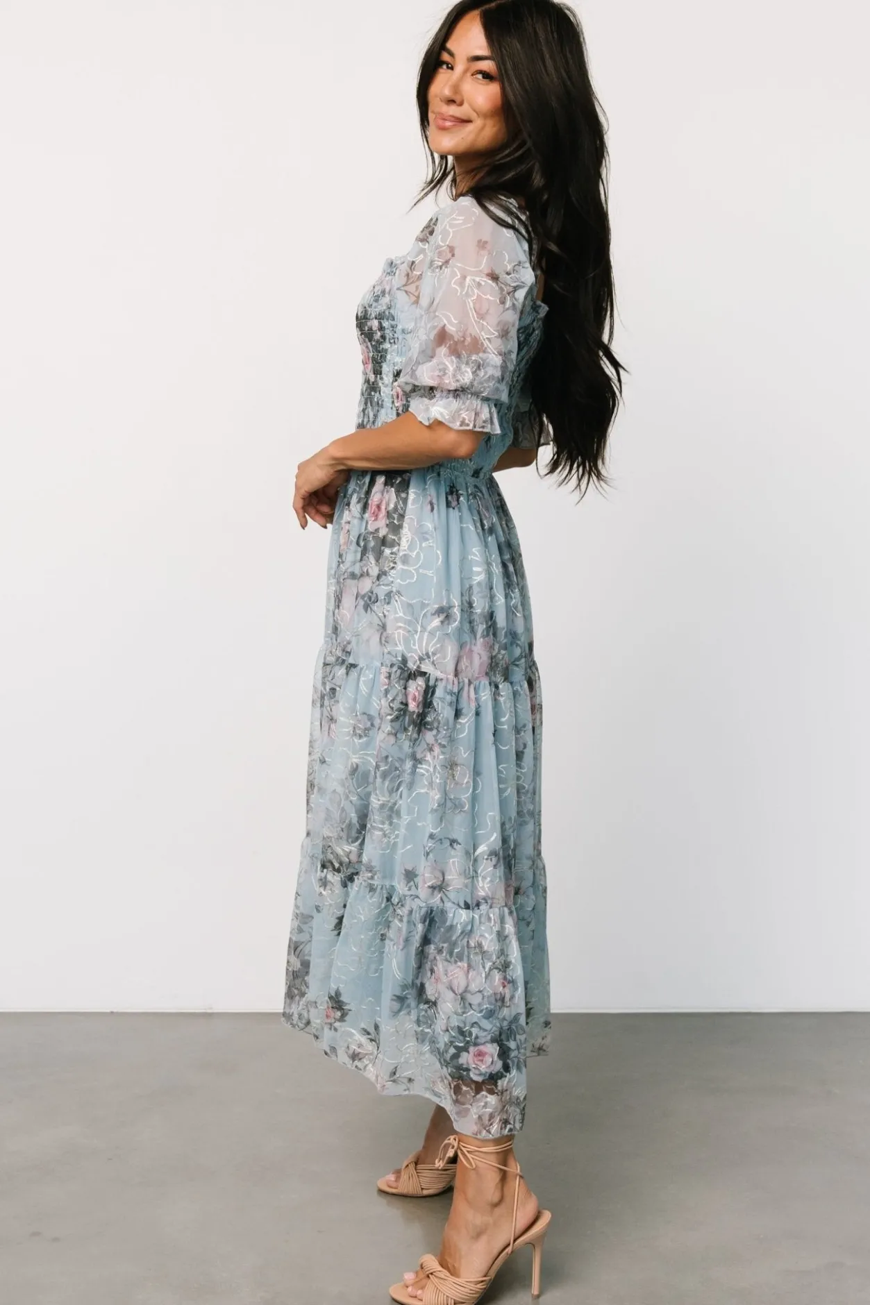 New Baltic Born Fabian Jacquard Midi Dress | Light Blue Multi LightBlueMulti