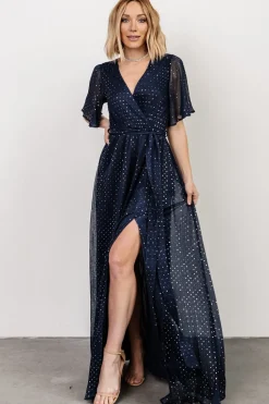 Clearance Baltic Born Fabric Swatch - Grace Sparkle | Navy