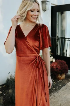 Best Baltic Born Fabric Swatch - Meghan Velvet | Rust