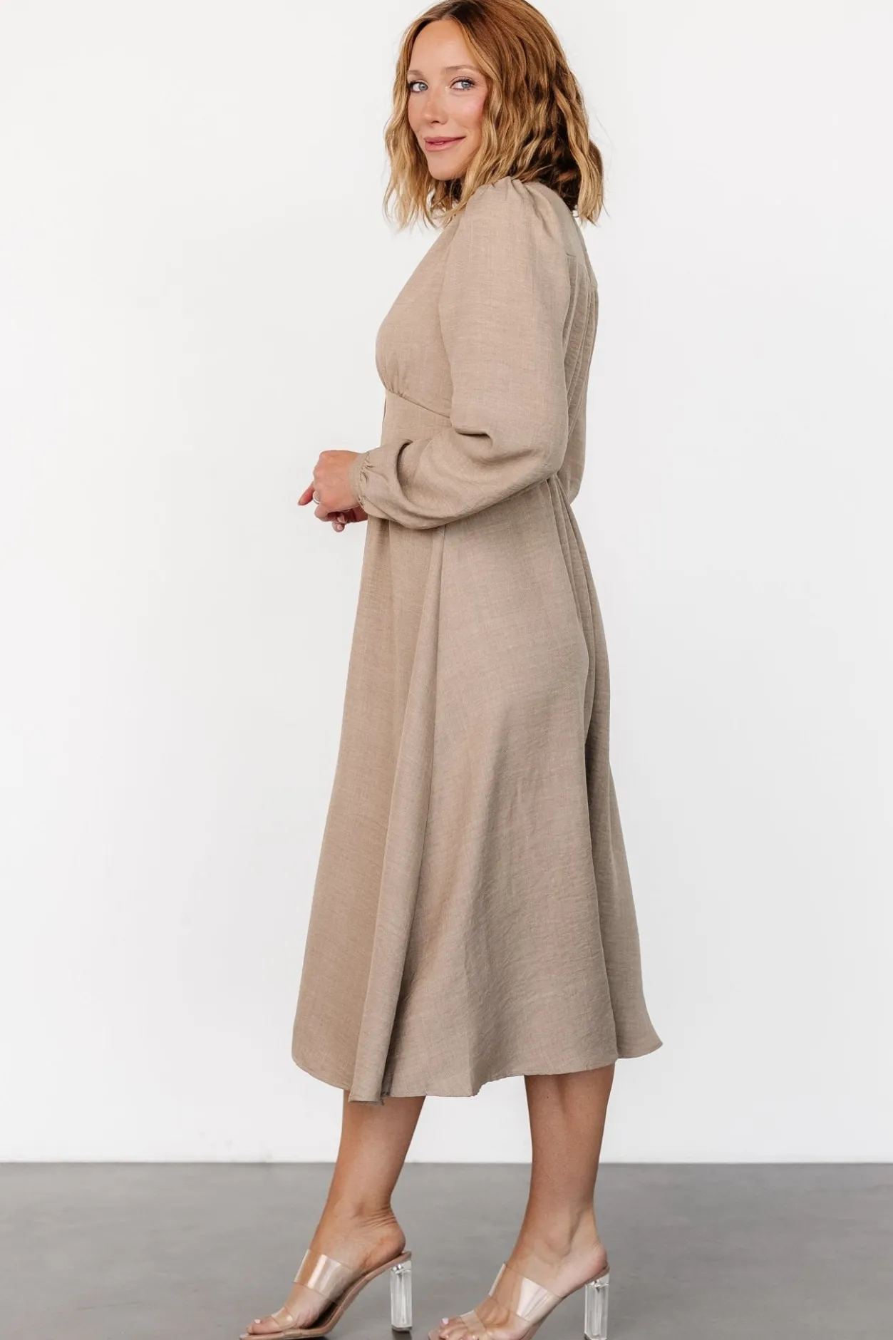 Online Baltic Born Faith Button Midi Dress | Taupe