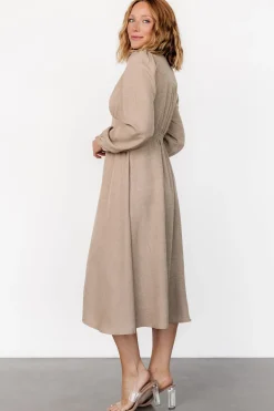 Online Baltic Born Faith Button Midi Dress | Taupe