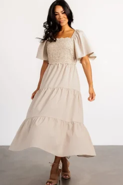 New Baltic Born Fauna Lace Top Dress | Natural