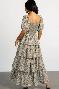 Outlet Baltic Born Felicia Tiered Maxi Dress | Green Multi GreenMulti