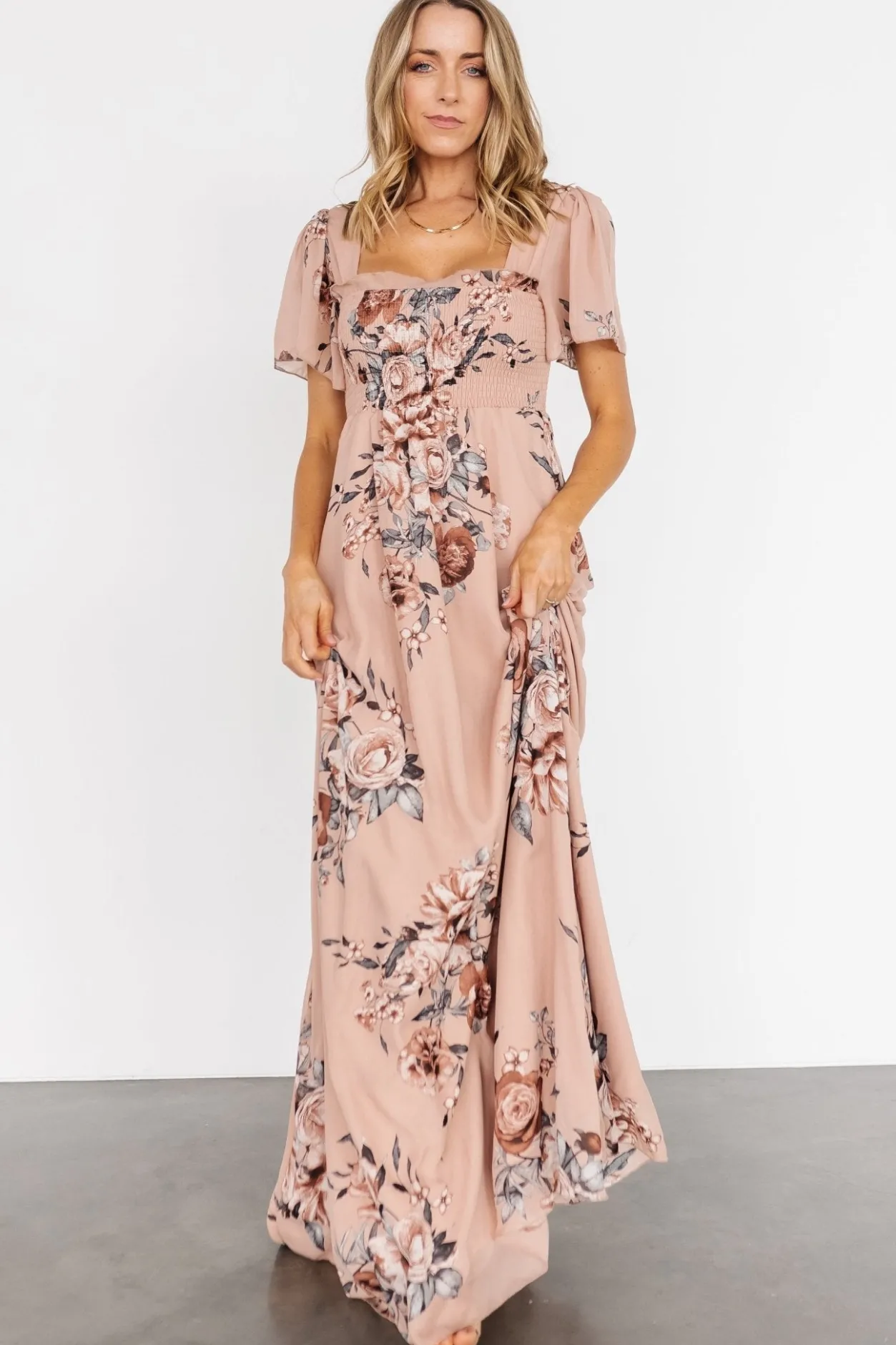 Outlet Baltic Born Fleur Maxi Dress | Nude Floral NudeFloral