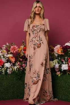 Outlet Baltic Born Fleur Maxi Dress | Nude Floral NudeFloral