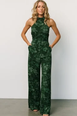 Best Baltic Born Freya Halter Jumpsuit | Emerald Floral EmeraldFloral