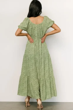 Outlet Baltic Born Gables Puff Sleeve Maxi Dress | Green Multi GreenMulti