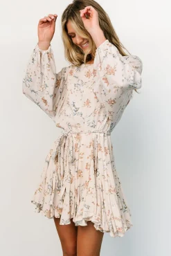 Online Baltic Born Galia Mini Dress | Beige Floral BeigeFloral