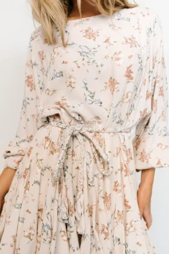 Online Baltic Born Galia Mini Dress | Beige Floral BeigeFloral