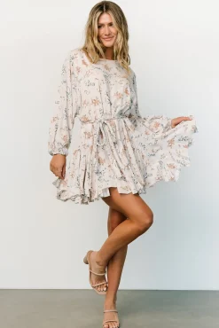 Online Baltic Born Galia Mini Dress | Beige Floral BeigeFloral