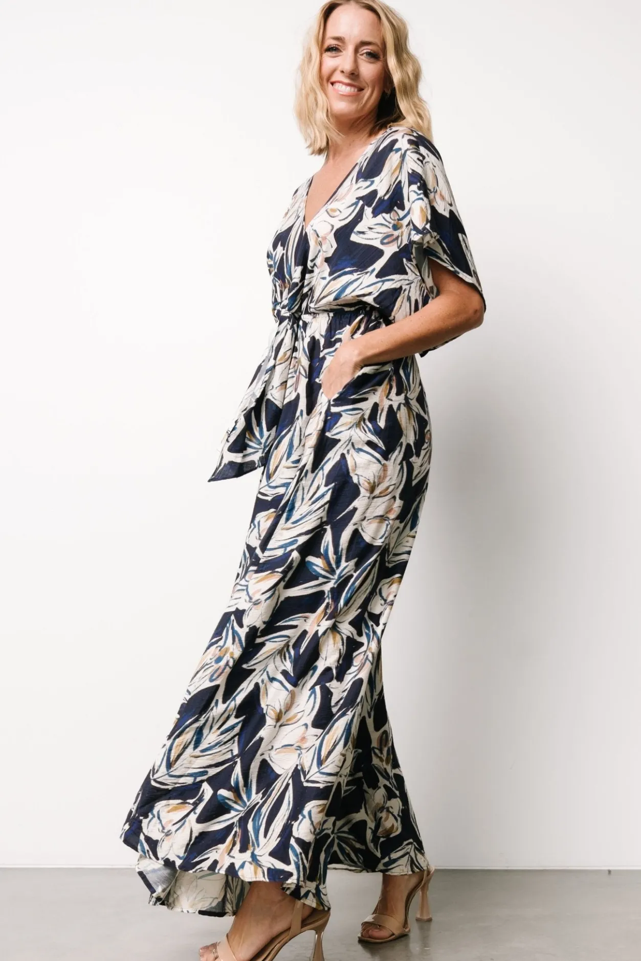 Discount Baltic Born Giada Wide Leg Jumpsuit | Navy + Off White Navy+OffWhite