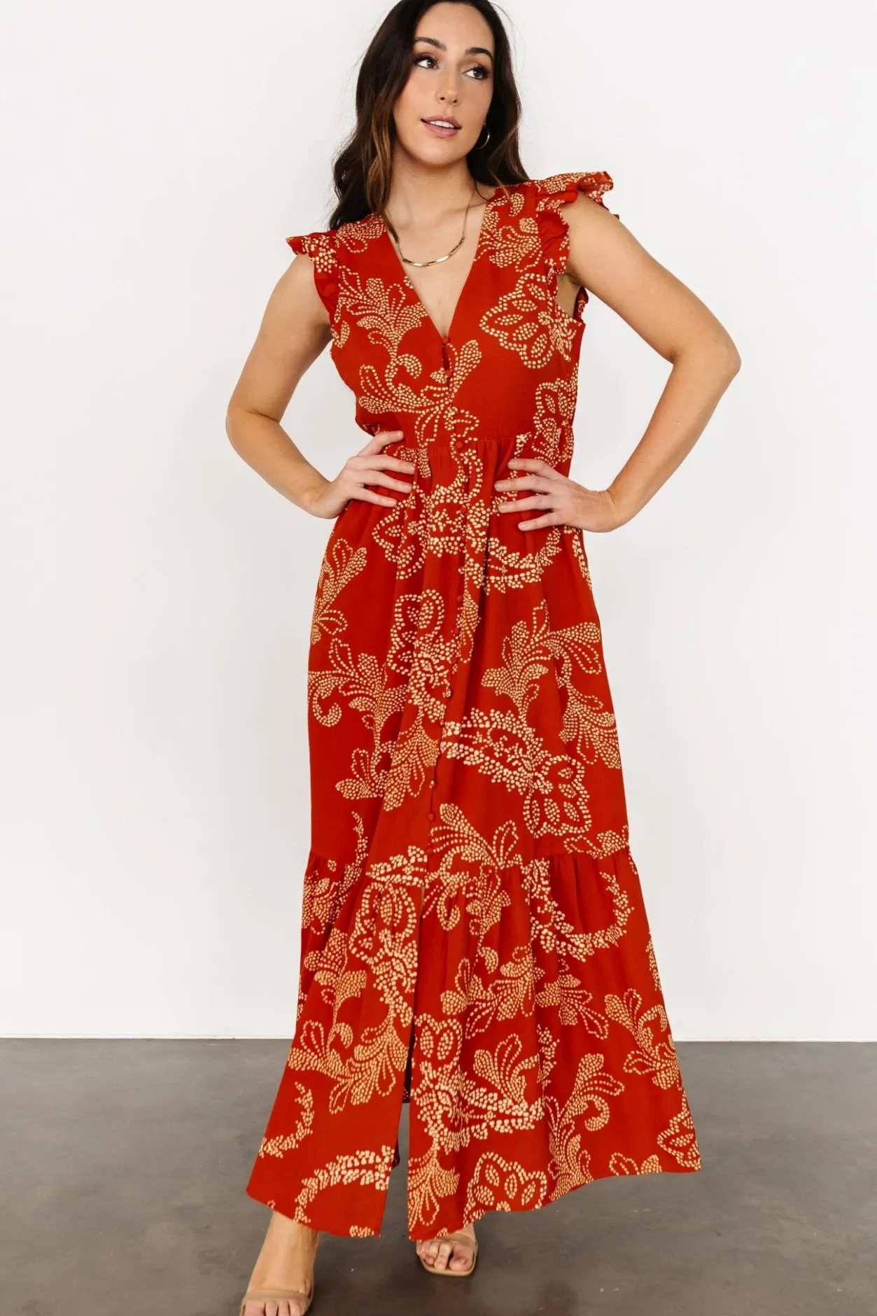 Discount Baltic Born Ginger Button Down Maxi Dress | Rust + Ivory Rust+Ivory
