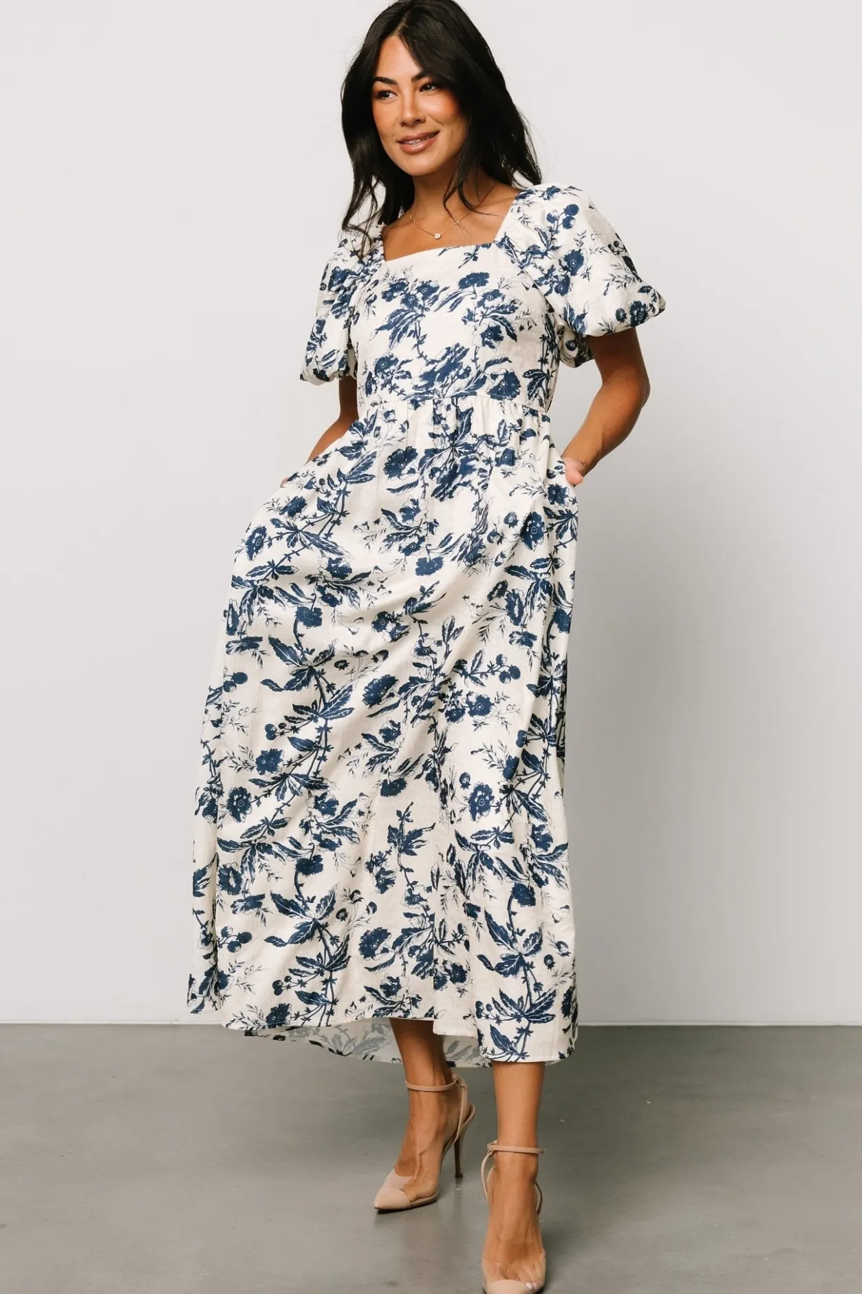 Online Baltic Born Graceland Maxi Dress | Cream + Navy Floral Cream+NavyFloral