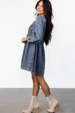 Clearance Baltic Born Gretchen Denim Short Dress | Blue