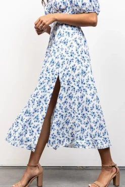 Online Baltic Born Gwen Smocked Midi Dress | Blue Floral BlueFloral