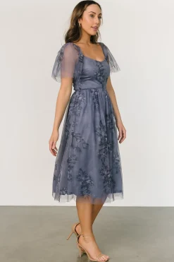 Online Baltic Born Gwyneth Tulle Midi Dress | Slate Blue Multi SlateBlueMulti