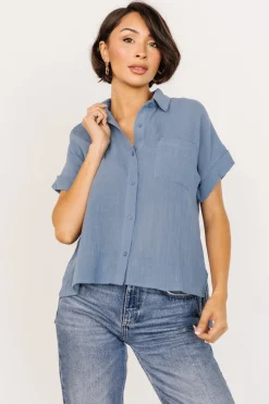 Sale Baltic Born Hammond Short Sleeve Top | Slate Blue SlateBlue