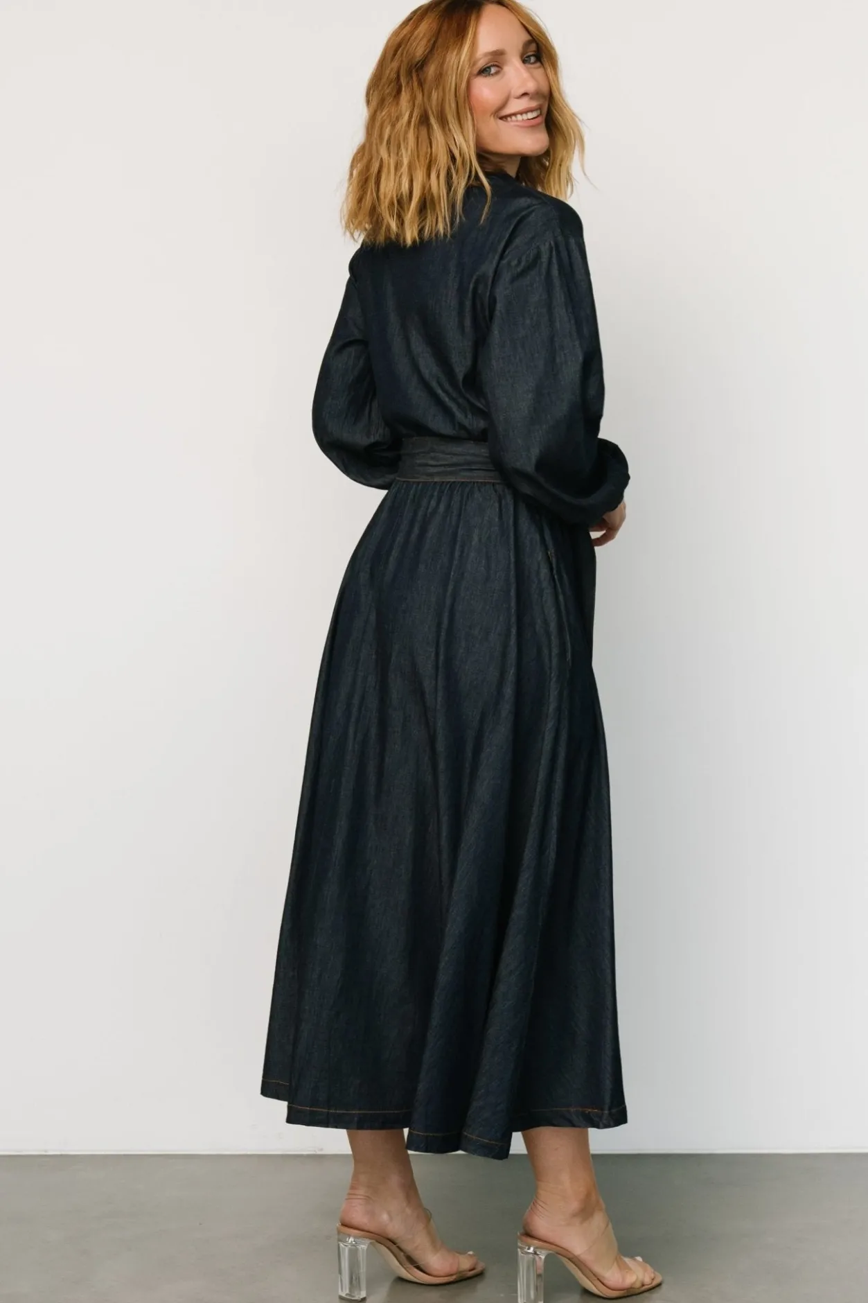 Fashion Baltic Born Hansel Long Sleeve Denim Dress | Dark Blue DarkBlue