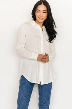 Sale Baltic Born Harlan Linen Button Down Top | Off White OffWhite